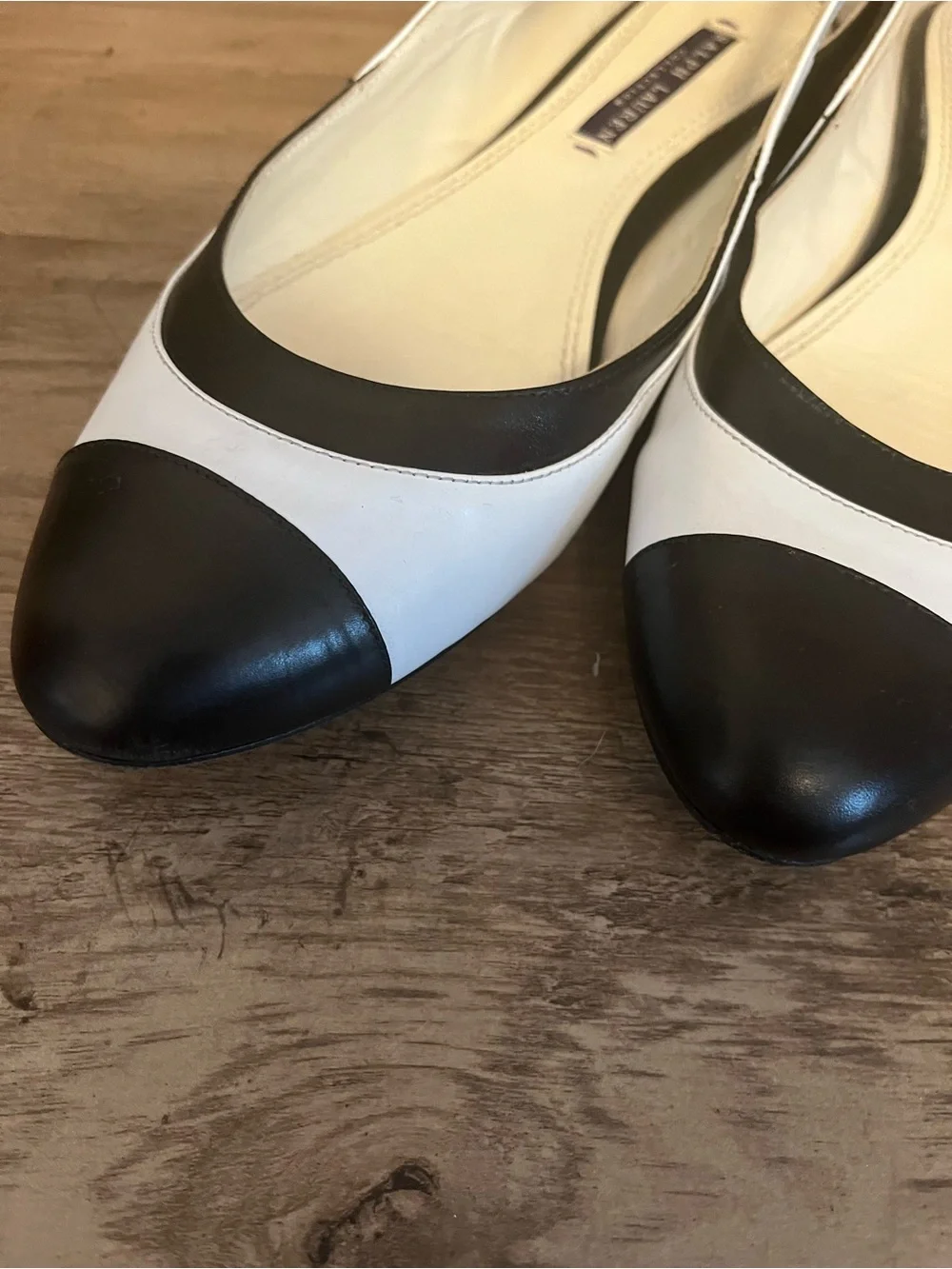 Authentic Ralph Lauren Vintage Purple Label Leather Ballet Flats